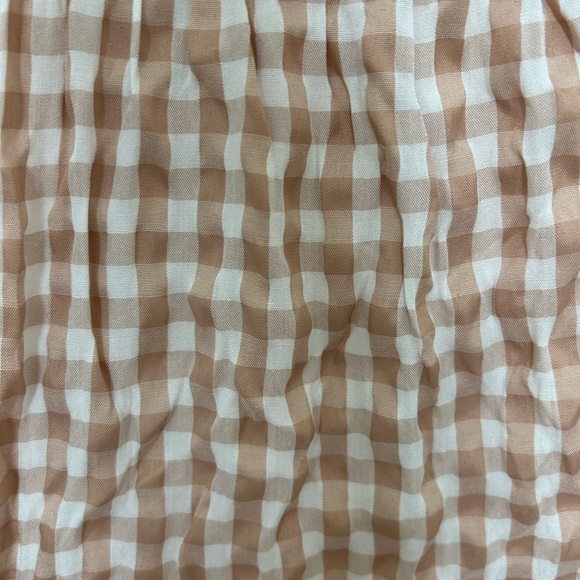 Carly Jean Los Angeles Checkered Maxi Dress in Tan and White - Picture 2 of 4